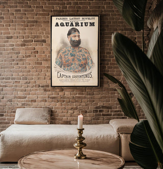 Tattooed Sideshow Legend Poster Print – Circus Art – Vintage Freak Show Wall Art, Illustrated Body Tattoo Print - Just Great Posters