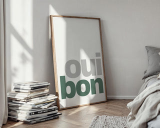 Oui Bon D’accord Poster | French Minimalist Typography Art with Chic Parisian Attitude | Modern Funny Wall Print | Free Shipping Always - Just Great Posters
