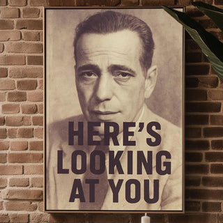 Here’s Looking at You Poster | Vintage Film Noir Wall Art with Iconic Quote | Classic Hollywood Style Print | Free Shipping Always - Just Great Posters