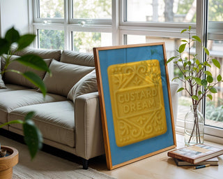 Custard Cream Biscuit Art Print – Retro Cookie Poster – British Treat Wall Art – Playful Kitchen Print – Bold Snack Illustration Gift - Just Great Posters