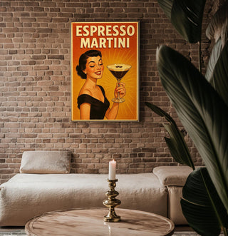 Espresso Martini Poster – Retro Cocktail Wall Art – Glam Vintage Bar Print – Bold Espresso Artwork – Chic Gift for Coffee & Cocktail Lovers - Just Great Posters