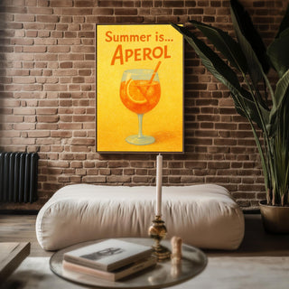 Aperol Spritz Summer Print – Retro Cocktail Poster with Orange Drink Illustration, Bold Pop Wall Art for Kitchen, Bar or Patio Vibes - Just Great Posters