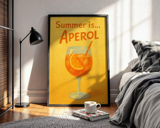 Aperol Spritz Summer Print – Retro Cocktail Poster with Orange Drink Illustration, Bold Pop Wall Art for Kitchen, Bar or Patio Vibes - Just Great Posters