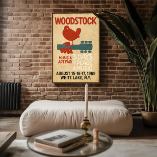 Woodstock Poster | Retro Music Festival Wall Art | 1969 Hippie Psychedelic Print | Vintage Rock Concert Decor | Free Shipping - Just Great Posters