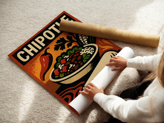 Retro Chipotle Poster for Kitchen or Restaurant Decor – Mexican Food Wall Art with Burrito Bowl & Bold Vintage Style Print, Spicy Poster - Just Great Posters