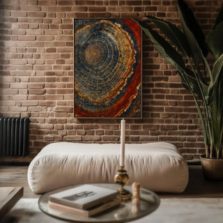 Tree Ring Wall Art – Petrified Wood Cross Section Poster in Earthy Tones, Nature - Inspired Print for Rustic, Modern, or Boho Spaces - Just Great Posters