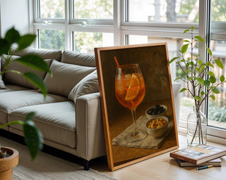 Aperol Spritz Cocktail Art Print – Italian Summer Drink Poster, Retro Bar Wall Art, Orange Aperitif Kitchen Decor, Free Shipping - Just Great Posters