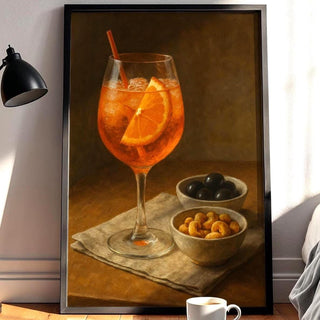 Aperol Spritz Cocktail Art Print – Italian Summer Drink Poster, Retro Bar Wall Art, Orange Aperitif Kitchen Decor, Free Shipping - Just Great Posters