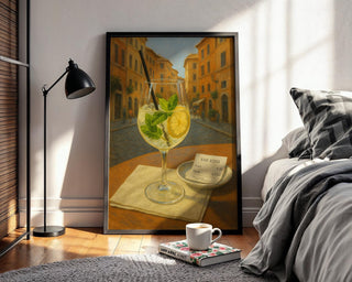 Hugo Spritz in Rome Art Print – Italian Cityscape Cocktail Poster, Travel Café Wall Decor, Sunny Urban Drink Scene, Free Shipping - Just Great Posters