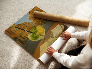 Hugo Spritz in Rome Art Print – Italian Cityscape Cocktail Poster, Travel Café Wall Decor, Sunny Urban Drink Scene, Free Shipping - Just Great Posters