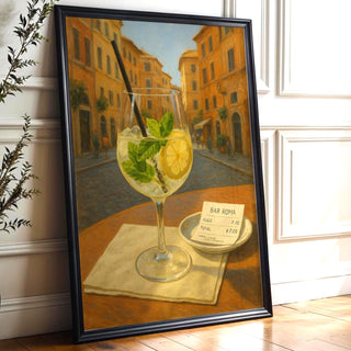 Hugo Spritz in Rome Art Print – Italian Cityscape Cocktail Poster, Travel Café Wall Decor, Sunny Urban Drink Scene, Free Shipping - Just Great Posters