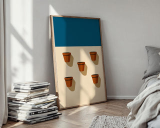 Terracotta Pot Minimalist Wall Art – Midcentury Modern Plant Poster, Warm Earth Tone Print, Clean Graphic Design Home Decor - Just Great Posters