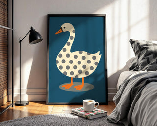 Goose Wall Art – Minimalist Animal Poster, Modern Whimsical Bird Print, Neutral Graphic Farmhouse Decor, Free Shipping - Just Great Posters