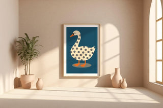 Goose Wall Art – Minimalist Animal Poster, Modern Whimsical Bird Print, Neutral Graphic Farmhouse Decor, Free Shipping - Just Great Posters