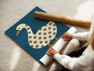 Goose Wall Art – Minimalist Animal Poster, Modern Whimsical Bird Print, Neutral Graphic Farmhouse Decor, Free Shipping - Just Great Posters