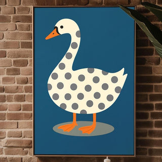 Goose Wall Art – Minimalist Animal Poster, Modern Whimsical Bird Print, Neutral Graphic Farmhouse Decor, Free Shipping - Just Great Posters