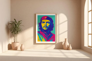 Pop Art Revolutionary Portrait – Psychedelic Color Pop Wall Art, Bold Graphic Icon Poster, Retro 60s Inspired Statement Print - Just Great Posters