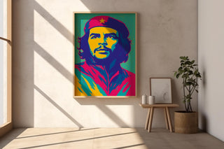 Pop Art Revolutionary Portrait – Psychedelic Color Pop Wall Art, Bold Graphic Icon Poster, Retro 60s Inspired Statement Print - Just Great Posters