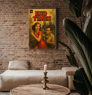 End Times Zombie Poster – Vintage Pulp Fiction Thriller Art Print, Retro Survival Horror Wall Art, Apocalypse Novel Cover Style - Just Great Posters