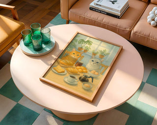 Cute Cat Kitchen Art, Cozy Breakfast Wall Print, Whimsical Cat Poster, Cafe Style Decor, 260gsm Paper, Free Shipping - Just Great Posters