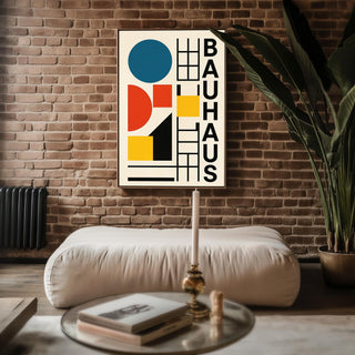 Bauhaus Style Abstract Art Print – Bold Modern Wall Decor with Geometric Shapes, Mid Century Inspired Minimalist Poster, Free Shipping - Just Great Posters