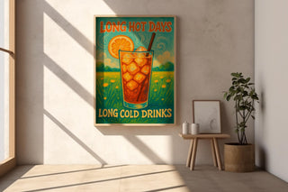 Retro Iced Tea Poster – Vibrant Summer Wall Art with Citrus, Sunshine & Cool Vibes for Kitchen, Bar or Patio – 260gsm Print Free Shipping - Just Great Posters