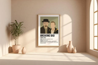 Breaking Bad Character Duo Poster | Minimalist Crime Drama Wall Art | Gritty Cult TV Print for Fans of Dark Humor & Antiheroes - Just Great Posters