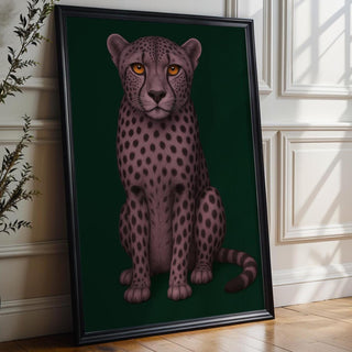 Purple Cheetah Art Print | Modern Animal Illustration with Bold Colors | Jungle - Inspired Wall Decor | Free Shipping Included - Just Great Posters