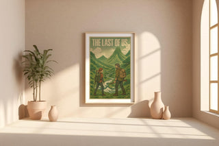 The Last of Us Art Print – Joel & Ellie Fan Poster with Vintage Graphic Style, Apocalyptic Nature Scene for Game Room or Wall Art Lovers - Just Great Posters