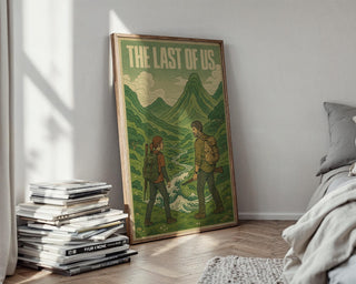 The Last of Us Art Print – Joel & Ellie Fan Poster with Vintage Graphic Style, Apocalyptic Nature Scene for Game Room or Wall Art Lovers - Just Great Posters