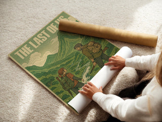 The Last of Us Art Print – Joel & Ellie Fan Poster with Vintage Graphic Style, Apocalyptic Nature Scene for Game Room or Wall Art Lovers - Just Great Posters