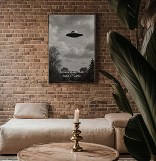 Retro UFO Photo Print – Vintage Flying Saucer Over Hanksville Utah, Funny Alien Poster for Sci - Fi Fans & Midcentury Wall Art Lovers - Just Great Posters