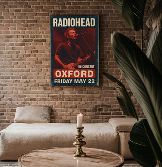 Radiohead Concert Poster – Vintage - Style Music Print with Oxford Gig Date, Gritty Red Rock Show Wall Art for Indie & Alt Fans - Just Great Posters