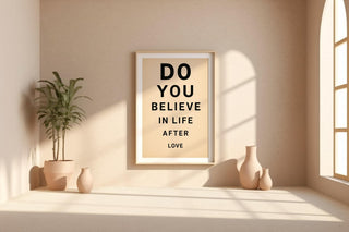Cher Lyric Poster | Do You Believe in Life After Love Print | Bold Minimalist Wall Art for Music Lovers & Breakups | Free Shipping Always - Just Great Posters