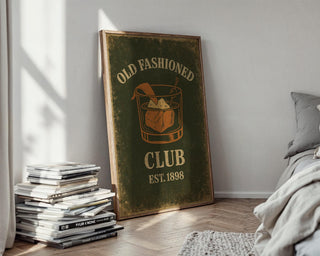 Old Fashioned Cocktail Poster | Vintage Whiskey Wall Art for Bar, Kitchen or Den | Retro Speakeasy Vibes | Free Shipping Included - Just Great Posters