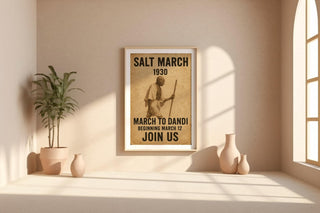 Salt March 1930 Poster | Gandhi Peaceful Protest Wall Art | Vintage Civil Disobedience Print for History Lovers | Free Shipping Always - Just Great Posters