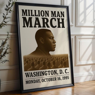 Million Man March 1995 Poster | Powerful Black Unity Protest Wall Art | Vintage - Style History Print for Home or Office | Free Shipping - Just Great Posters