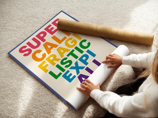 Mary Poppins Poster, Super califragilisticexpialidocious Poster – Rainbow Typography Wall Art, Playroom Decor, Inspirational Quote Print - Just Great Posters