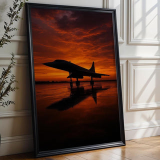 Concorde Jet Sunset Poster | Supersonic Plane Silhouette Art for Aviation Lovers | Modern Travel Wall Print | Free Shipping Always - Just Great Posters