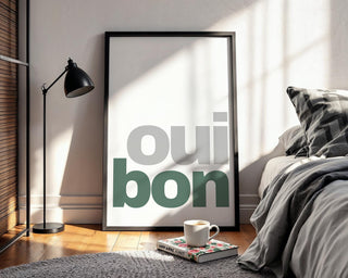 Oui Bon D’accord Poster | French Minimalist Typography Art with Chic Parisian Attitude | Modern Funny Wall Print | Free Shipping Always - Just Great Posters