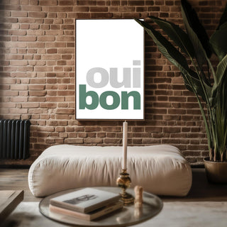 Oui Bon D’accord Poster | French Minimalist Typography Art with Chic Parisian Attitude | Modern Funny Wall Print | Free Shipping Always - Just Great Posters