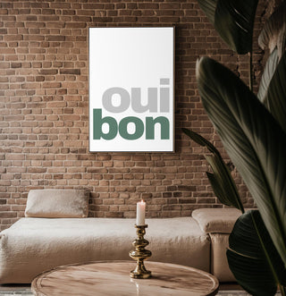Oui Bon D’accord Poster | French Minimalist Typography Art with Chic Parisian Attitude | Modern Funny Wall Print | Free Shipping Always - Just Great Posters