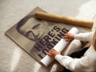 Here’s Looking at You Poster | Vintage Film Noir Wall Art with Iconic Quote | Classic Hollywood Style Print | Free Shipping Always - Just Great Posters