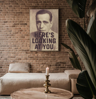 Here’s Looking at You Poster | Vintage Film Noir Wall Art with Iconic Quote | Classic Hollywood Style Print | Free Shipping Always - Just Great Posters