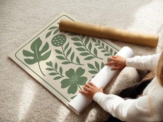 Minimal Botanical Wall Art in Sage Green – Modern Plant Print with Scandinavian Vibe, Eco Decor for Bedroom, Kitchen or Entryway - Just Great Posters