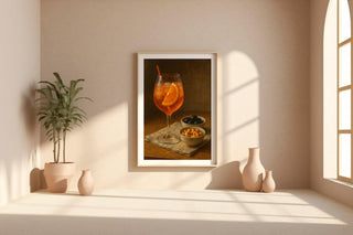 Aperol Spritz Cocktail Art Print – Italian Summer Drink Poster, Retro Bar Wall Art, Orange Aperitif Kitchen Decor, Free Shipping - Just Great Posters