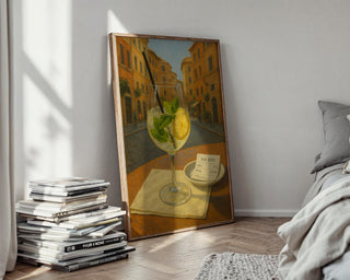 Hugo Spritz in Rome Art Print – Italian Cityscape Cocktail Poster, Travel Café Wall Decor, Sunny Urban Drink Scene, Free Shipping - Just Great Posters