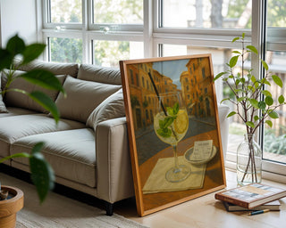 Hugo Spritz in Rome Art Print – Italian Cityscape Cocktail Poster, Travel Café Wall Decor, Sunny Urban Drink Scene, Free Shipping - Just Great Posters