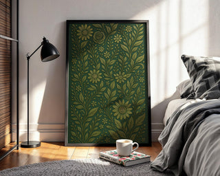 Gold Floral Botanical Wall Art – Embossed Looking Flower Print, Elegant Textured Nature Poster, Garden - Inspired Luxe Home Decor - Just Great Posters