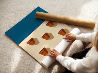 Terracotta Pot Minimalist Wall Art – Midcentury Modern Plant Poster, Warm Earth Tone Print, Clean Graphic Design Home Decor - Just Great Posters